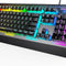 Gaming Keyboard, 104 Keys RGB Keyboard, All-Metal Panel, 15-Zone RGB Illumination, Silent Keyboard, 25 Anti-Ghosting Keys, IP32 Water Resistance, USB Wired Keyboard for PC, Mac, Laptop